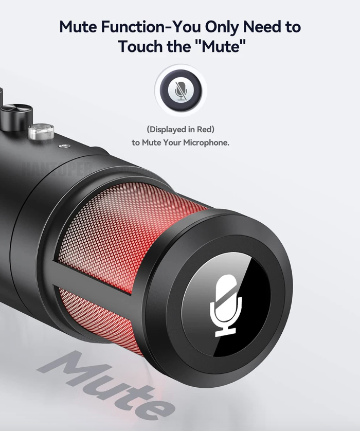 MU900PRO RGB USB-mikrofon för innehållsskapare med kardioid upptagningsmönster och anpassningsbara ljuseffekter