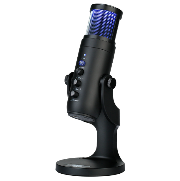 MU900PRO RGB USB-mikrofon för innehållsskapare med kardioid upptagningsmönster och anpassningsbara ljuseffekter