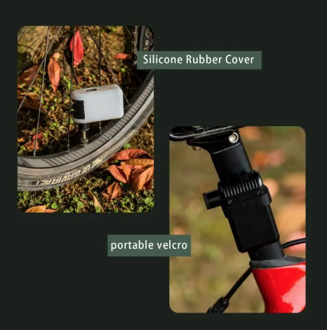 A2 Mini Elektrisk Luftpump Sladdlös Bärbar Cykelpump Presta Schrader Ventil Lätt Cykelutrustning