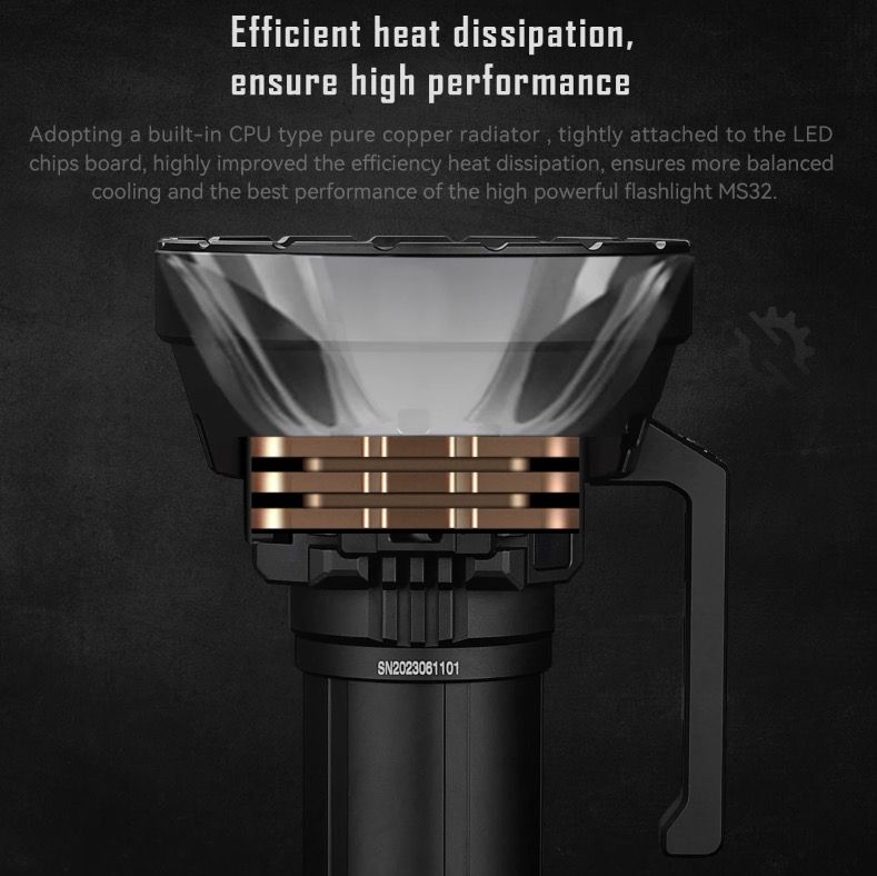 IMALENT MS32 200000 Lumen LED hög effekt ficklampa med flera belysningslägen för utomhusäventyr