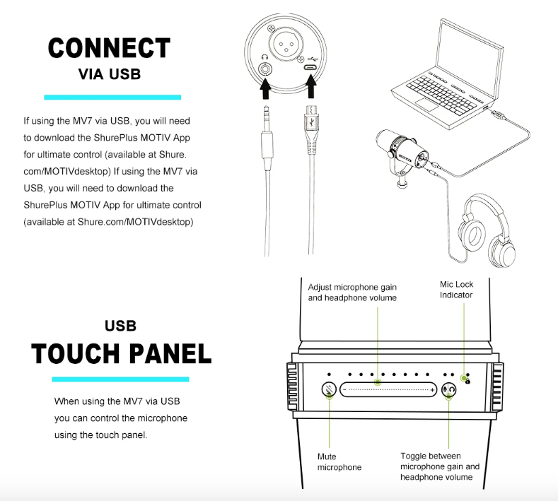 MV7 Professionell Dynamisk Mikrofon för Podcasting Live Streaming och Inspelning med Hög Kvalitet Ljud