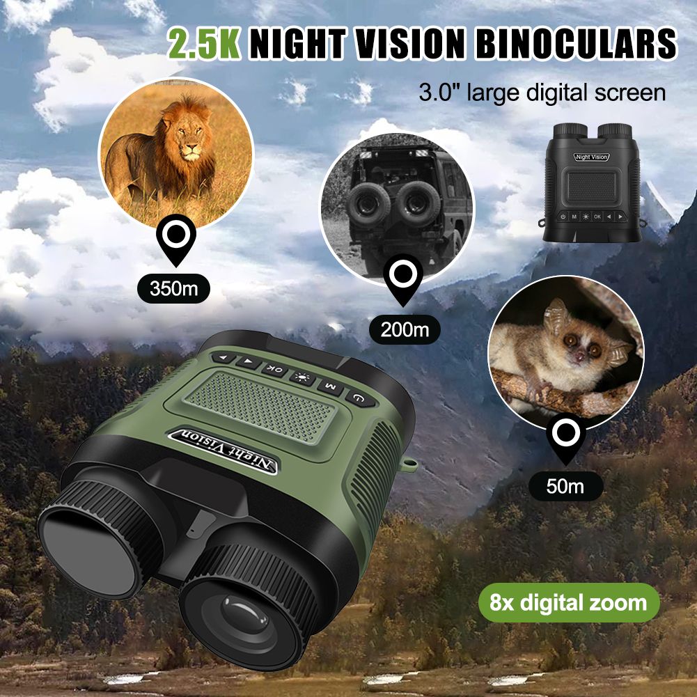 Upptäck Nattkikare DT29 med 850nm Infraröd 1080P HD 8X Digital Zoom Jaktkikare för Vildmarksobservation 350m