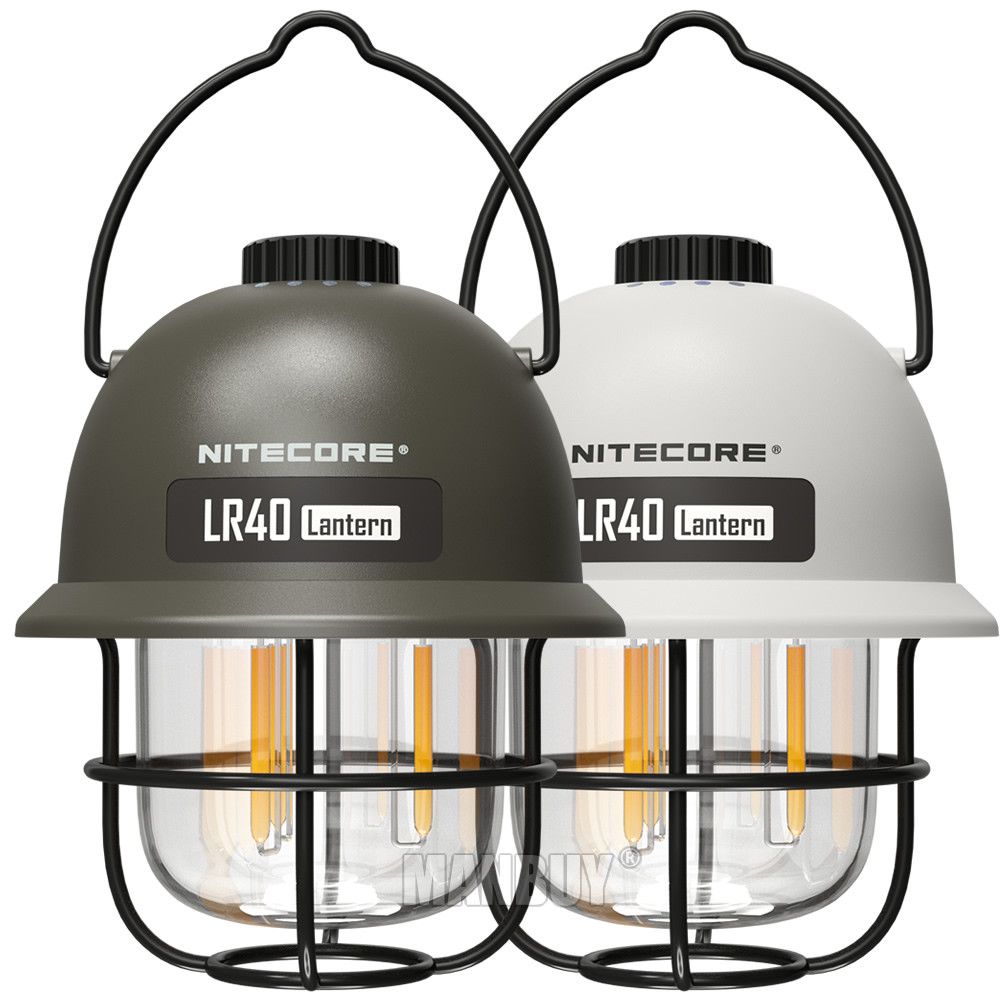NITECORE LR40 USB-C uppladdningsbar lykta multifunktionell campingutrustning med 3 ljuskällor och 65 timmars drifttid