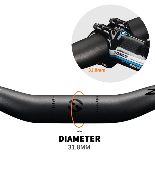 TOSEEK ZF-ONE MTB Carbonstyre 31.8mm Lättvikt Matt Svart 580mm 760mm Ergonomisk Design Premiumkvalitet