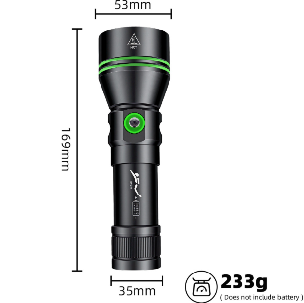 Utforska med vår P70 Dyklampa! 5000 Lumen & IPX8 Vattentät Ficklampa för Dykning 200m