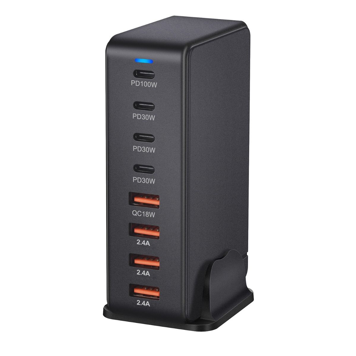 240W stationär GaN-laddare 8-portars USB Typ C PD snabbladdare med smart laddningsteknik och snabb laddning