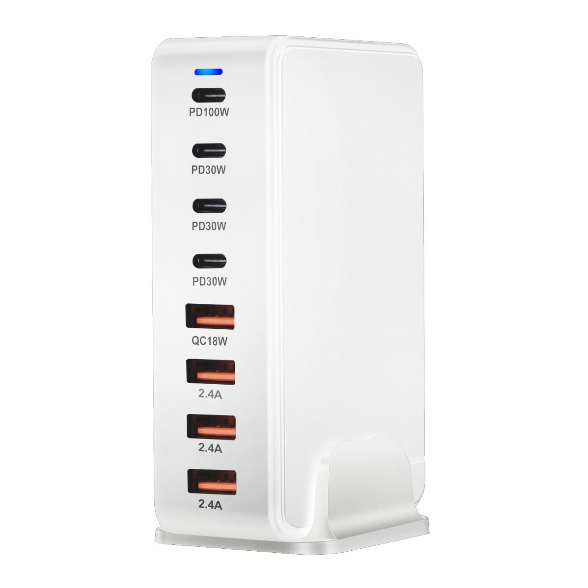 240W stationär GaN-laddare 8-portars USB Typ C PD snabbladdare med smart laddningsteknik och snabb laddning