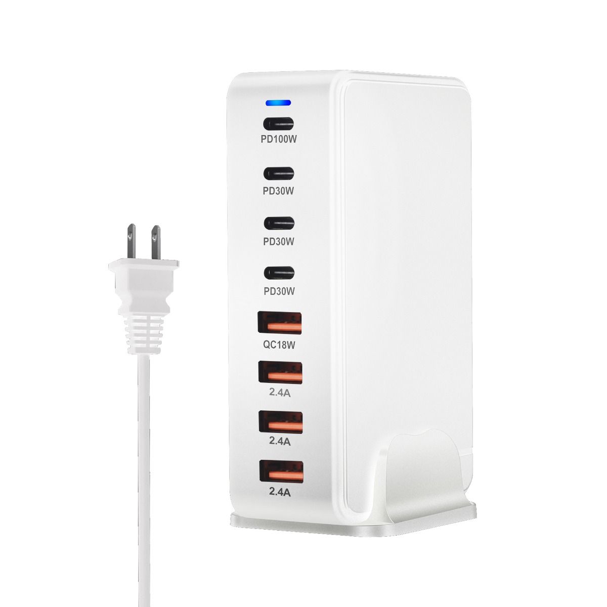 240W stationär GaN-laddare 8-portars USB Typ C PD snabbladdare med smart laddningsteknik och snabb laddning