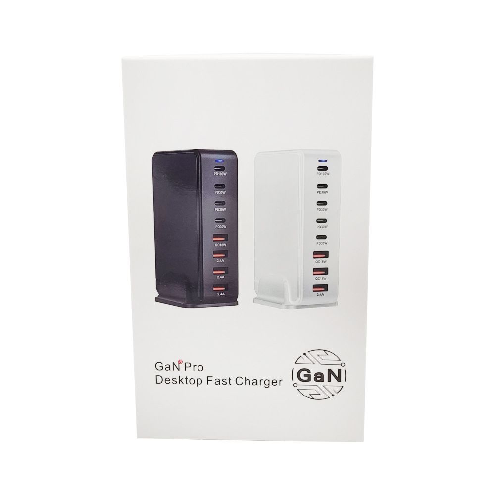 240W stationär GaN-laddare 8-portars USB Typ C PD snabbladdare med smart laddningsteknik och snabb laddning