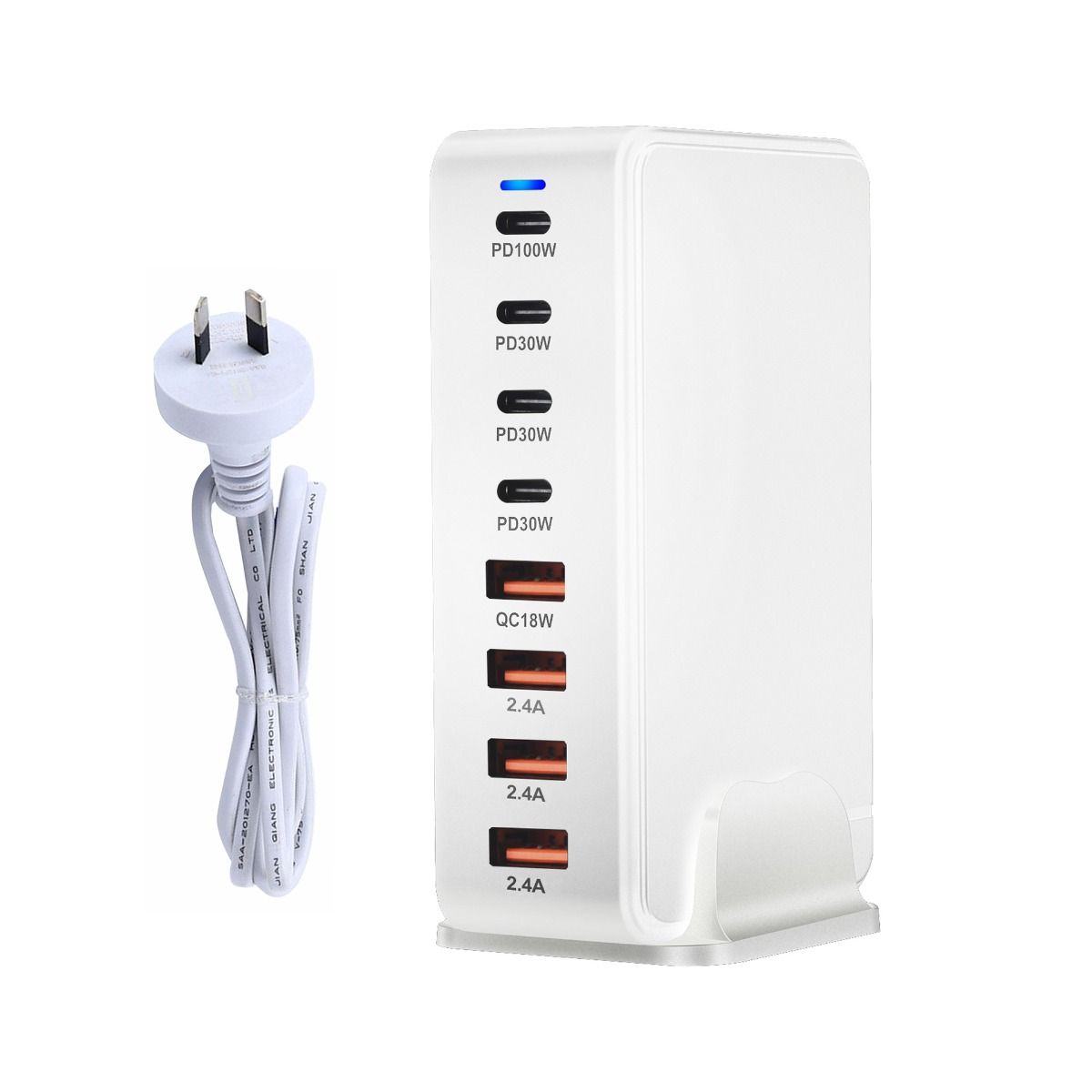 240W stationär GaN-laddare 8-portars USB Typ C PD snabbladdare med smart laddningsteknik och snabb laddning