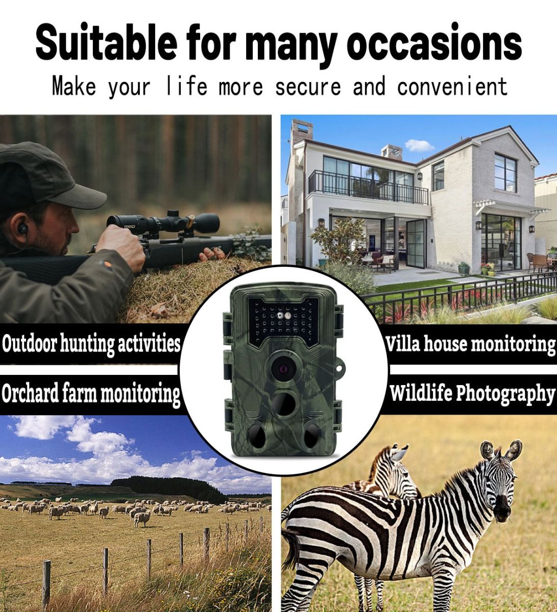 Upptäck PR1000 Jaktkamera 36MP HD Kamera för Djurobservation och Jakt med Infraröd Nattvision och 940nm LED