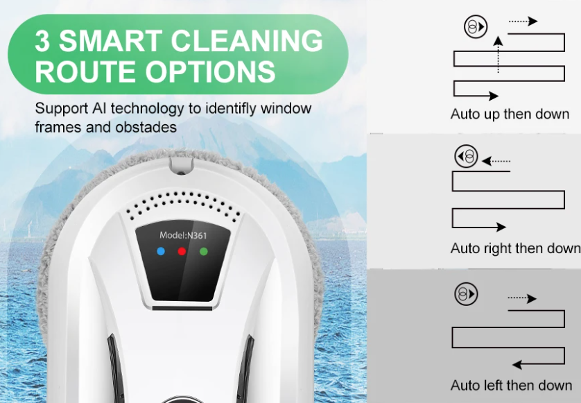 PuRuiKai Hem Fönsterrengöringsrobot Smart Glasdammsugare Enknapps Höghus Intelligent Imiterande Avtorkning
