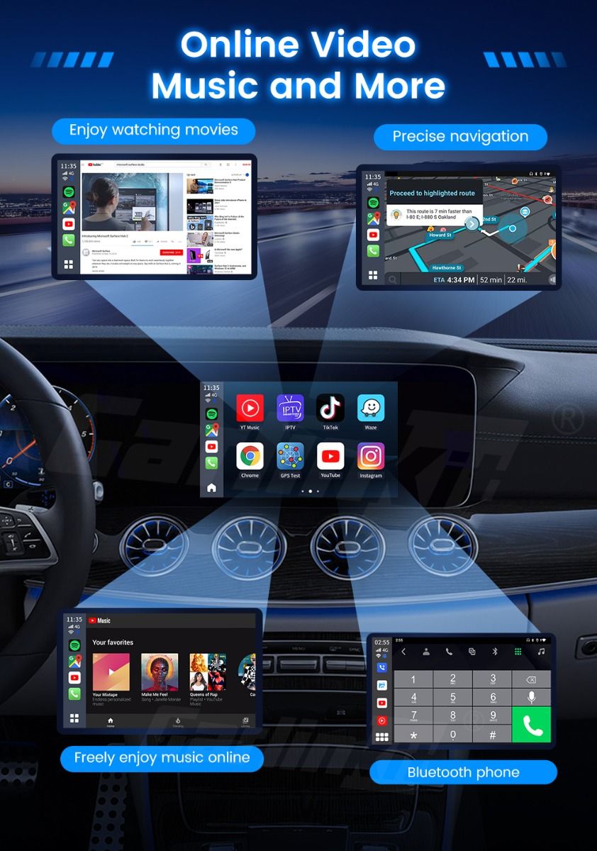 Upptäck CarlinKit CarPlay Ai Box QCM6125 Android 13 Mini Wireless CarPlay med Netflix och sömlös multitasking