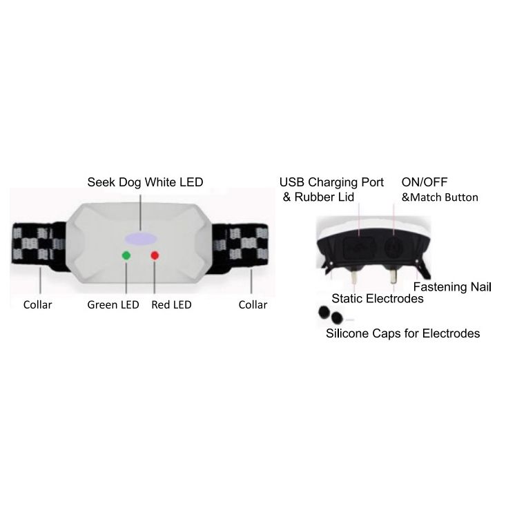 Laddningsbar vattentät hundträningskrage fjärrkontroll och pipvibration chocklägen effektiv för alla raser