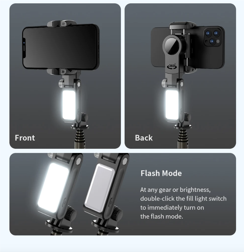 Upplev professionell kvalitet med Q18 Selfie Stick 360 rotation och innovativ design för stabila bilder och kreativ fotografering
