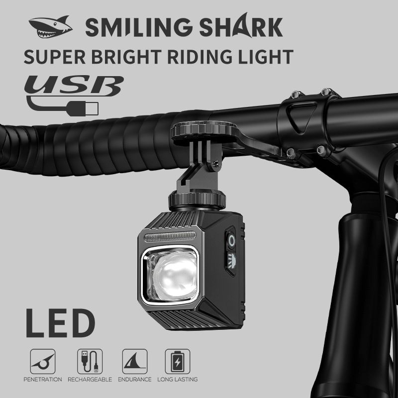 SMILING SHARK EVO1700 Cykelframljus USB-C-laddningsbart vattentätt multiläges LED-cykelljus