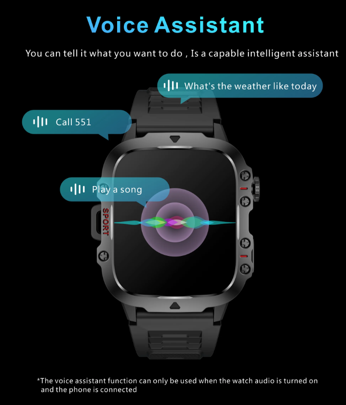 QX11 Smart Watch för män IP68 5ATM Utomhus sport fitness tracker hälsomonitor 1.96" BT-samtal Smartwatch