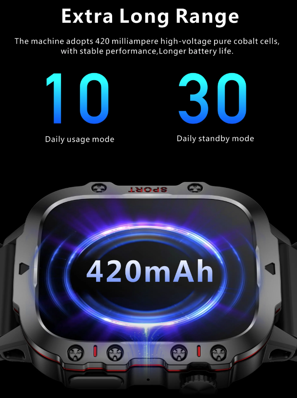 QX11 Smart Watch för män IP68 5ATM Utomhus sport fitness tracker hälsomonitor 1.96" BT-samtal Smartwatch
