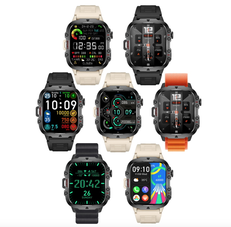 QX11 Smart Watch för män IP68 5ATM Utomhus sport fitness tracker hälsomonitor 1.96" BT-samtal Smartwatch