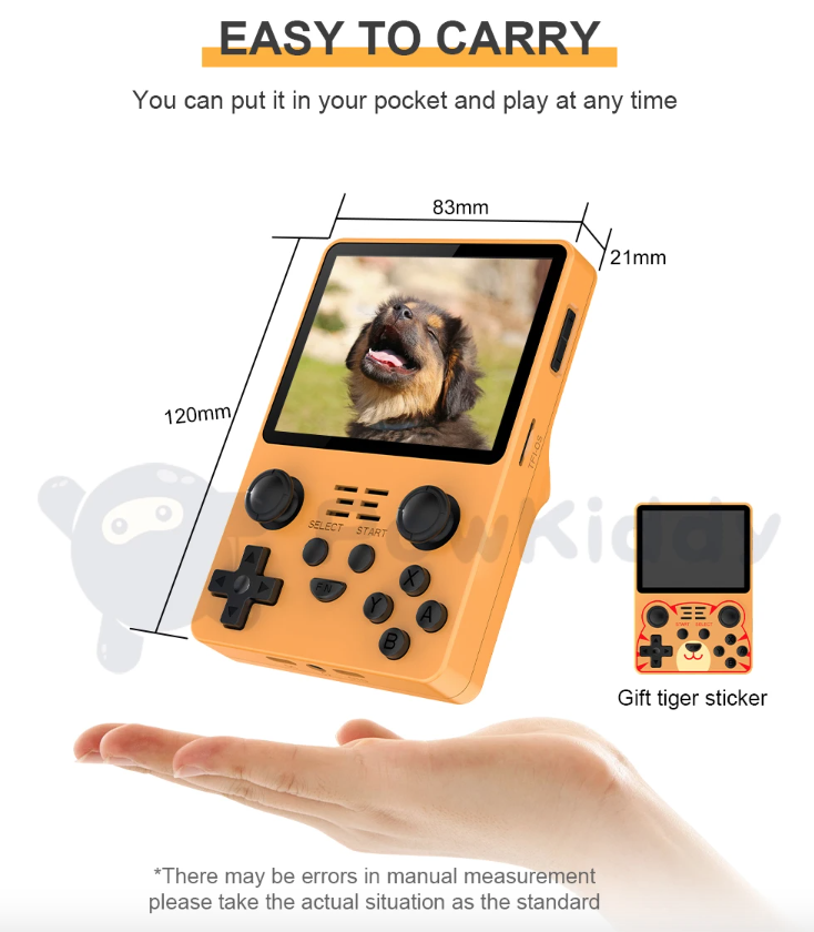 POWKIDDY RGB20S Retrokonsol Handhållen Spelkonsol med 3,5-tums IPS Skärm och RK3326 Stöd för N64 PS1 MAME