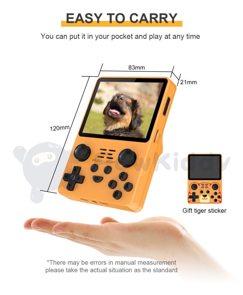 POWKIDDY RGB20S Handhållen konsol 3.5 tum HD-skärm Retro-spelenhet för barn Retro-entusiaster presenter
