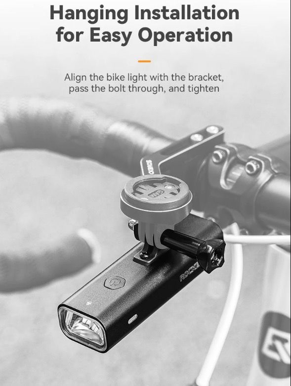 ROCKBROS RHL-1000LUMEN LED cykelfrontljus hög ljusstyrka regntätt Type-C uppladdningsbar för nattcykling