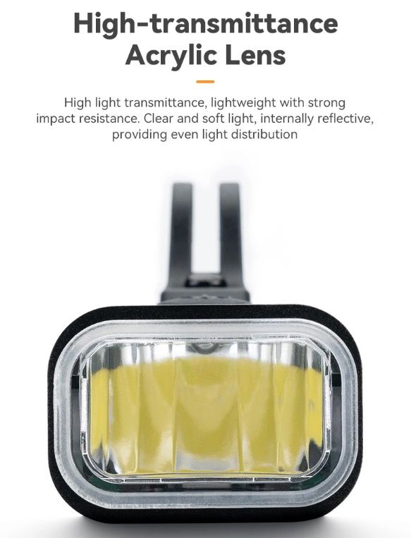 ROCKBROS RHL-1000LUMEN LED cykelfrontljus hög ljusstyrka regntätt Type-C uppladdningsbar för nattcykling