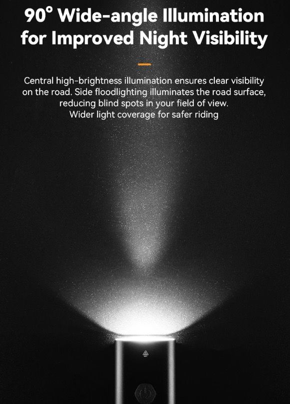 ROCKBROS RHL-1000LUMEN LED cykelfrontljus hög ljusstyrka regntätt Type-C uppladdningsbar för nattcykling