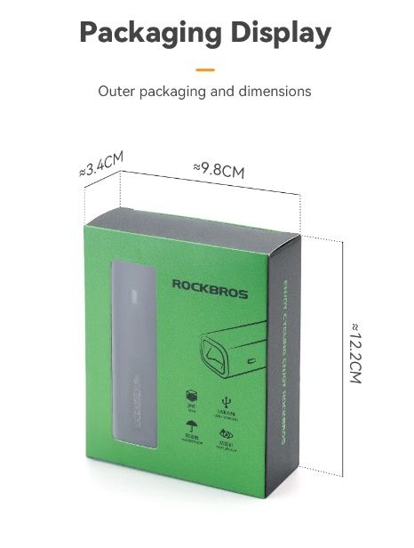 ROCKBROS RHL-1000LUMEN LED cykelfrontljus hög ljusstyrka regntätt Type-C uppladdningsbar för nattcykling
