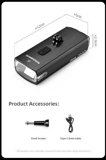 ROCKBROS RHL3000 Cykelljus 3000 Lumen LED-strålkastare 10000mAh Batteri Vattentät MTB Landsvägscykling Hållbar