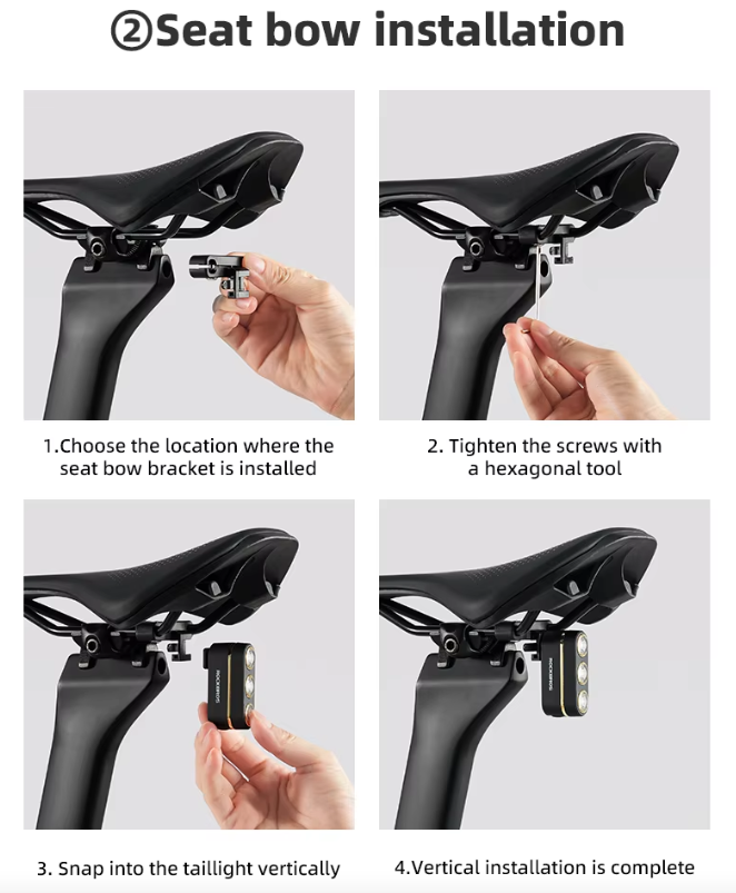 ROCKBROS Smart Cykelbakljus | Bromssensor & IP64 Vattentät | Type-C | Nattcykling Säkerhet