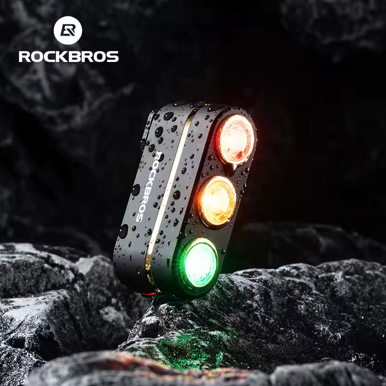 ROCKBROS Smart Cykelbakljus | Bromssensor & IP64 Vattentät | Type-C | Nattcykling Säkerhet