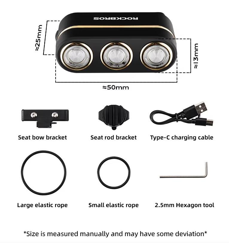 ROCKBROS Smart Cykelbakljus | Bromssensor & IP64 Vattentät | Type-C | Nattcykling Säkerhet