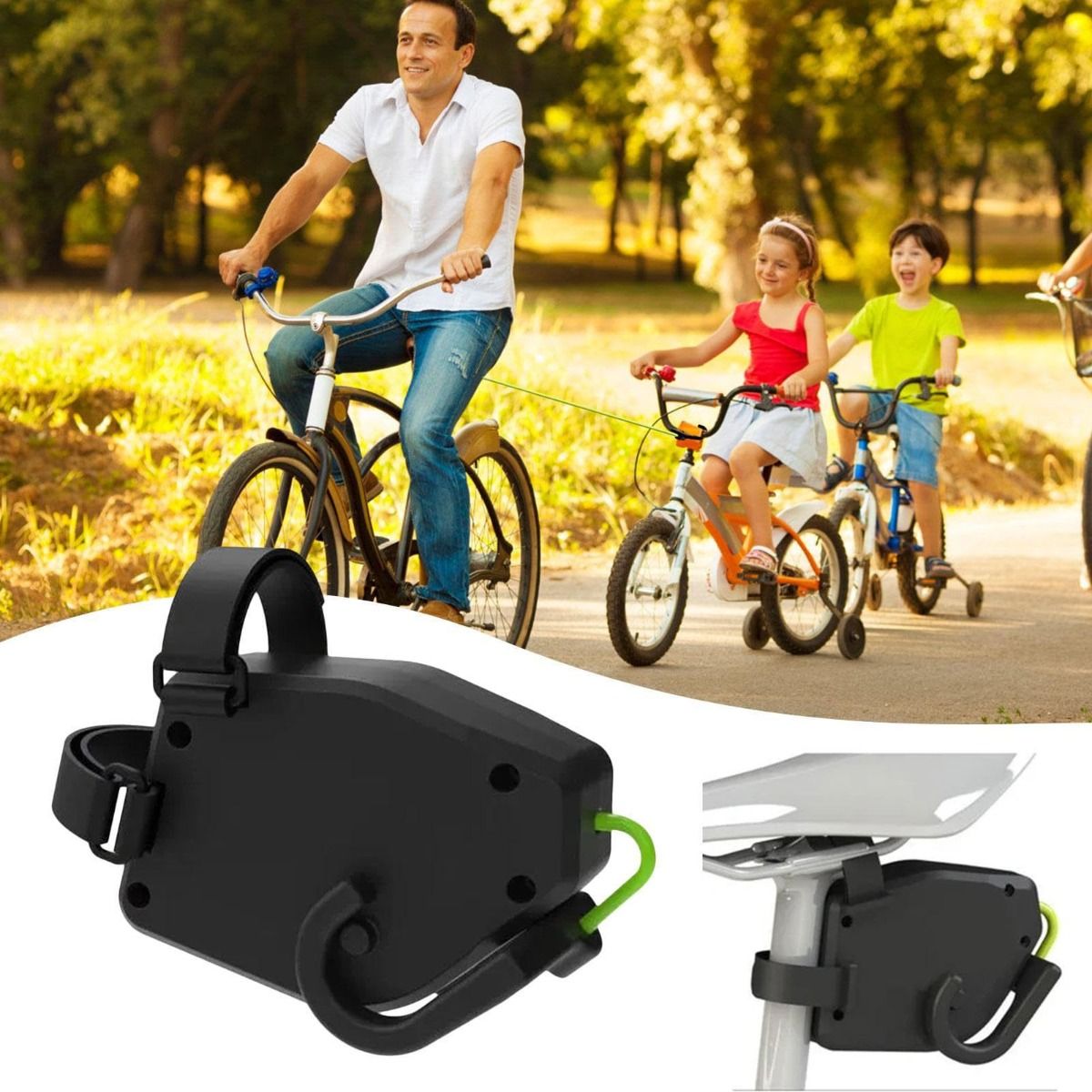 Cykelbogseringsrep Flexibelt Infällbart Cykeltraktor för Barn Mountainbike Familjeäventyr Enkel Installation