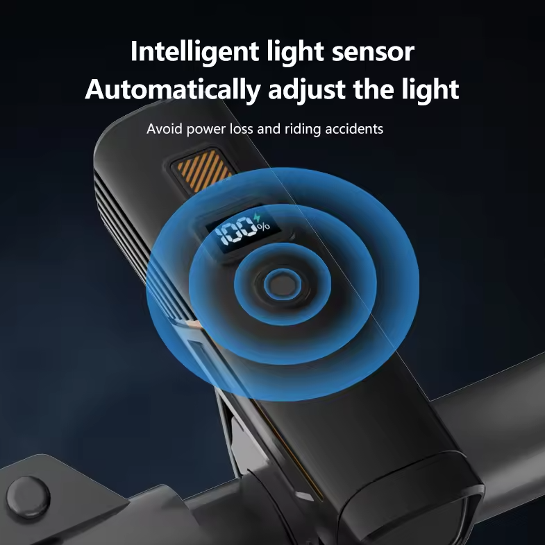 B9 Framlampa: LED Cykelbelysning med Typ-C Laddning, 5 Ljuslägen för Säker MTB & Racercykel