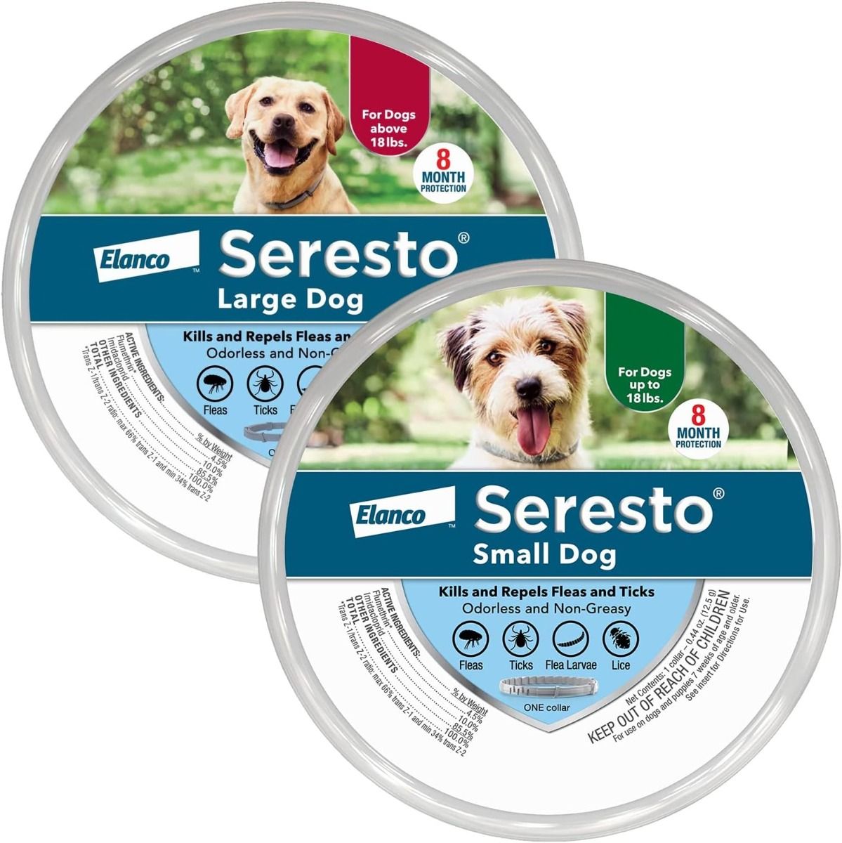 Seresto Large Dog lopp- och fästinghalsband | 8 månaders skydd | Veterinärrekommenderad stor hund