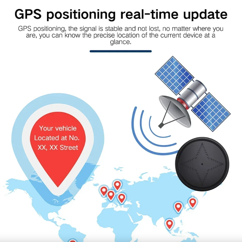 Mini GPS-spårare med stark magnetfäste för bil, motorcykel, lastbil – realtidsspårning och lokaliserare, anti-förlust GPS-spårare