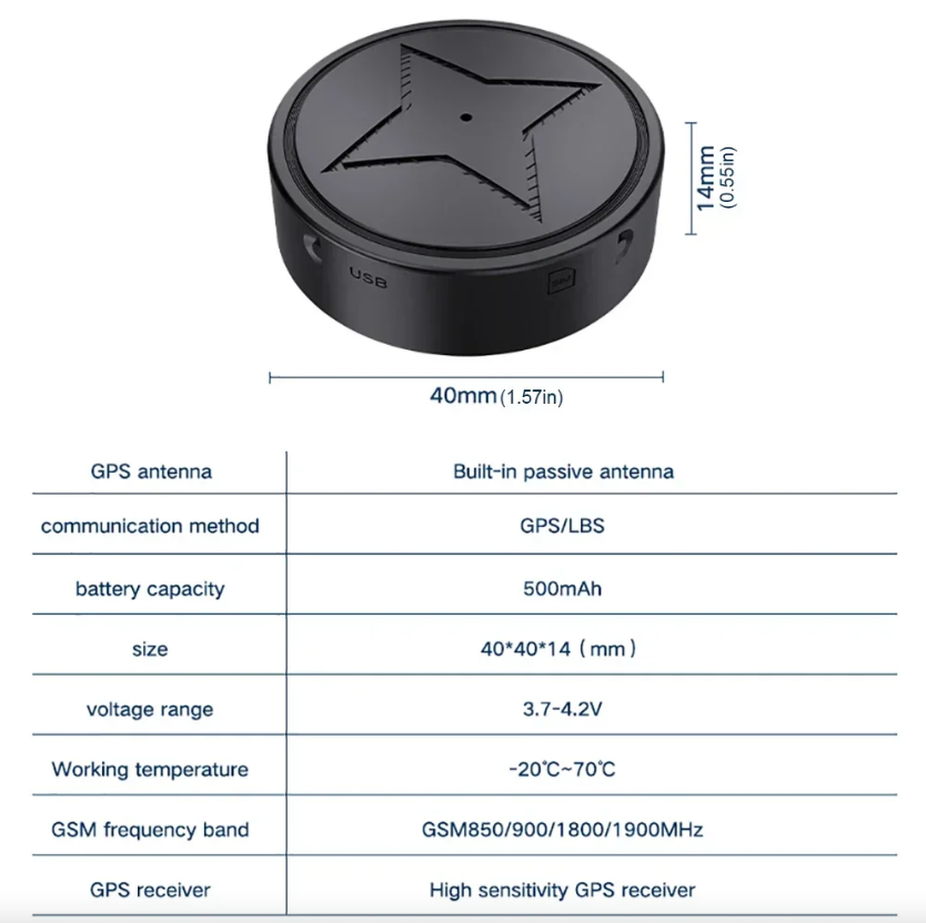 Mini GPS-spårare med stark magnetfäste för bil, motorcykel, lastbil – realtidsspårning och lokaliserare, anti-förlust GPS-spårare