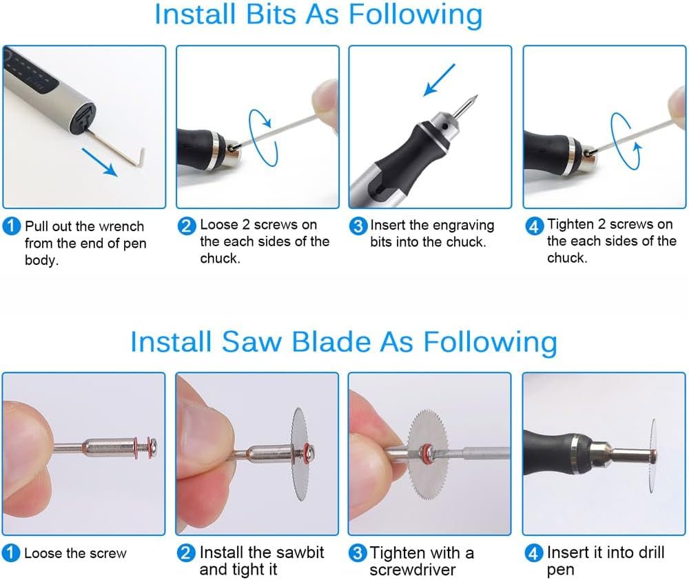 USB-laddningsbar graveringsmaskinpenna med 35 bits, mini elektrisk graverare etsmaskiner sladdlösa roterande verktyg för gravyr av smycken, sten, metall, plast, trä, harts, modell