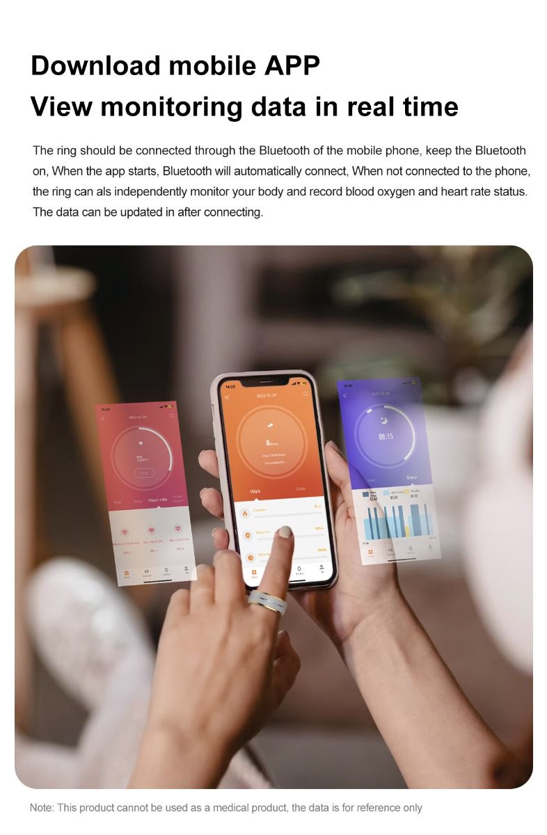 Multifunktionell smart ring bärbar teknologi med pulsmätning blodtryck sömnanalysering avancerad spårning