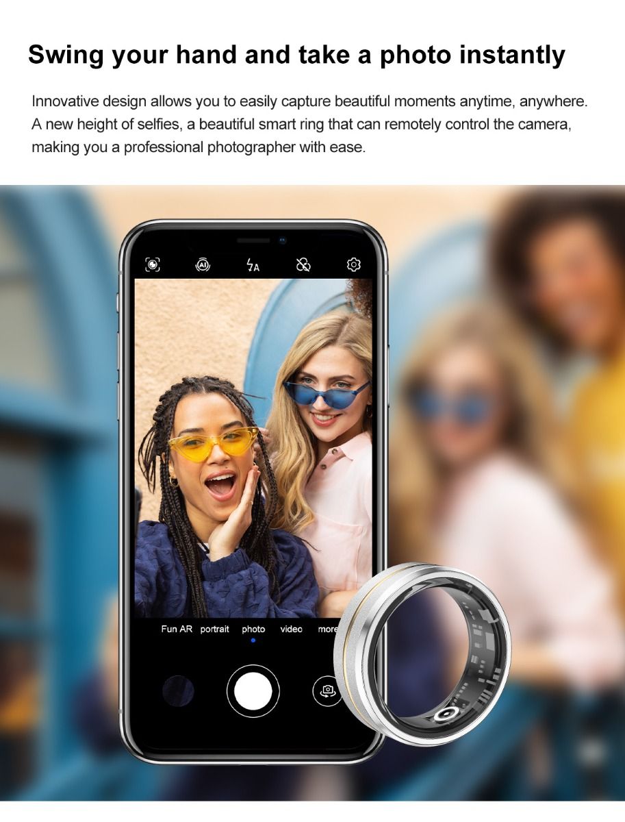 Multifunktionell smart ring bärbar teknologi med pulsmätning blodtryck sömnanalysering avancerad spårning