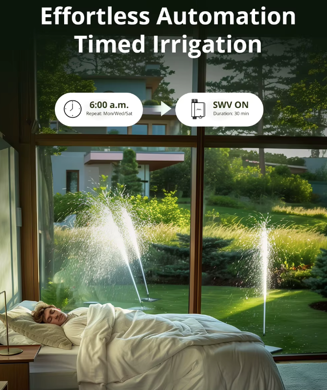 SONOFF SWV Zigbee 3.0 Smart vattenventil automatiserad effektiv bevattning eWeLink Alexa Google enkel installation
