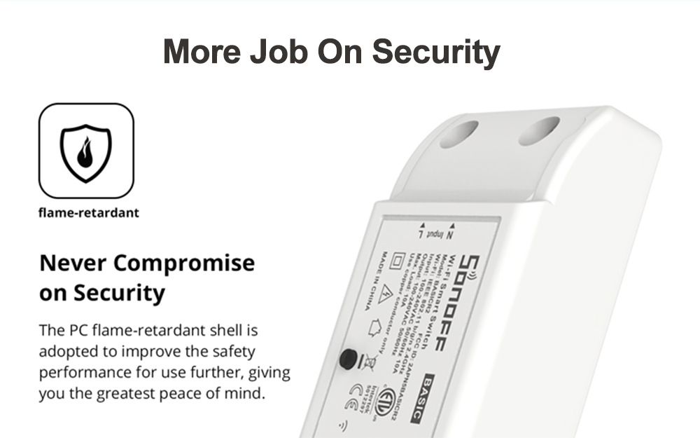 SONOFF Basic R2 Wifi Switch Modul med Alexa för Hemautomation och Fjärrkontroll via eWeLink App