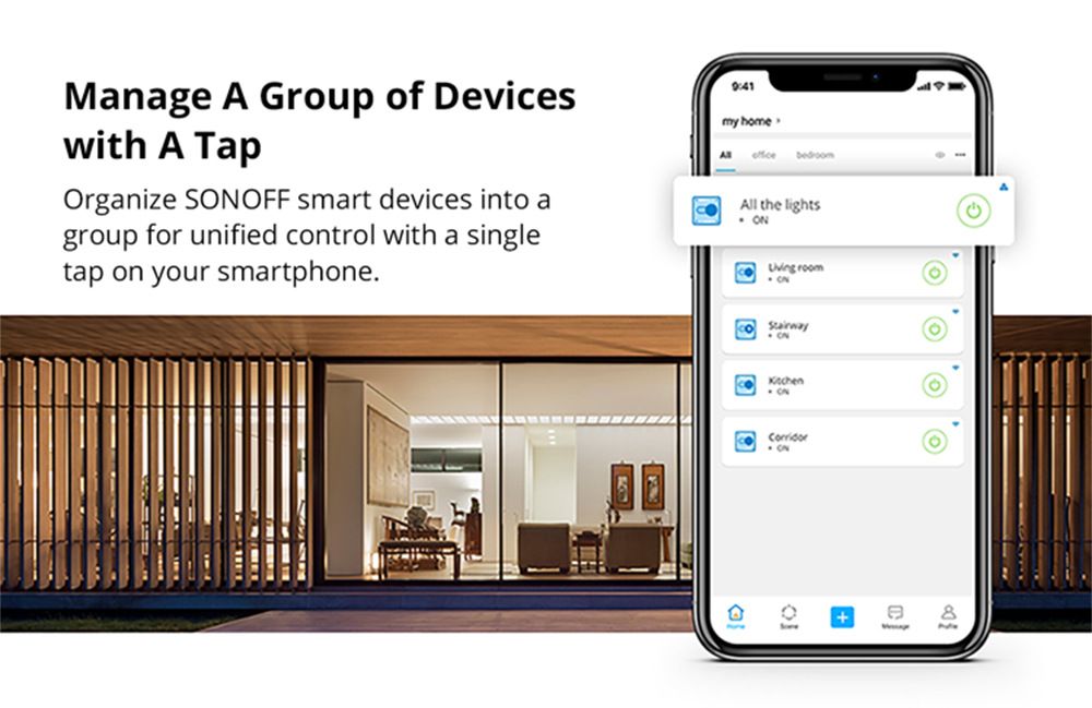 SONOFF Basic R2 Wifi Switch Modul med Alexa för Hemautomation och Fjärrkontroll via eWeLink App