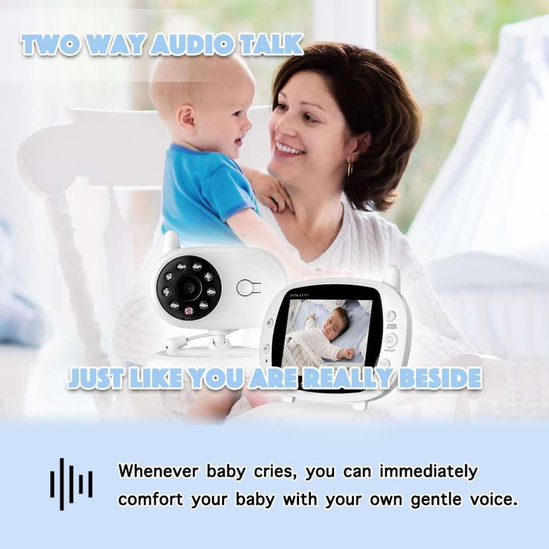 SP850 Trådlös Video Baby Monitor 3,5 tum LCD 2-vägs audio och nattvision för trygg baby- och hemövervakning