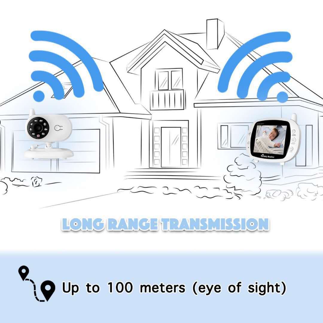 SP850 Trådlös Video Baby Monitor 3,5 tum LCD 2-vägs audio och nattvision för trygg baby- och hemövervakning