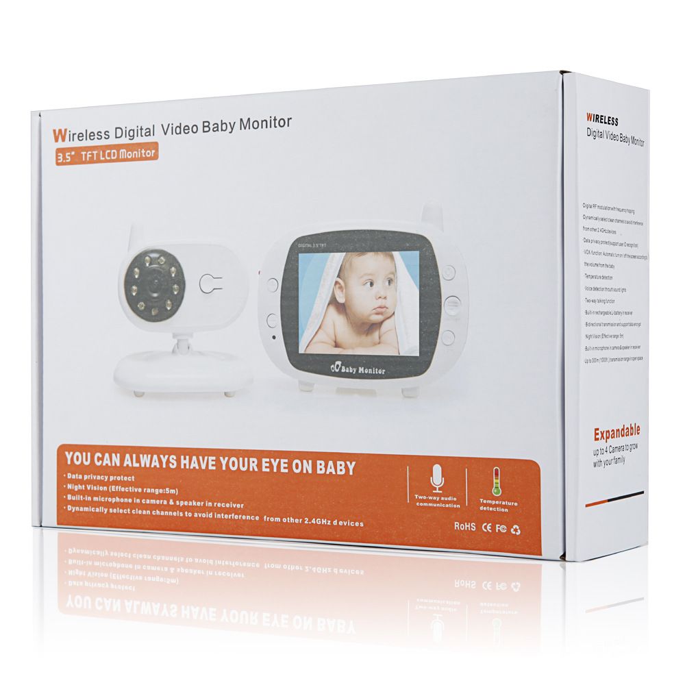 SP850 Trådlös Video Baby Monitor 3,5 tum LCD 2-vägs audio och nattvision för trygg baby- och hemövervakning