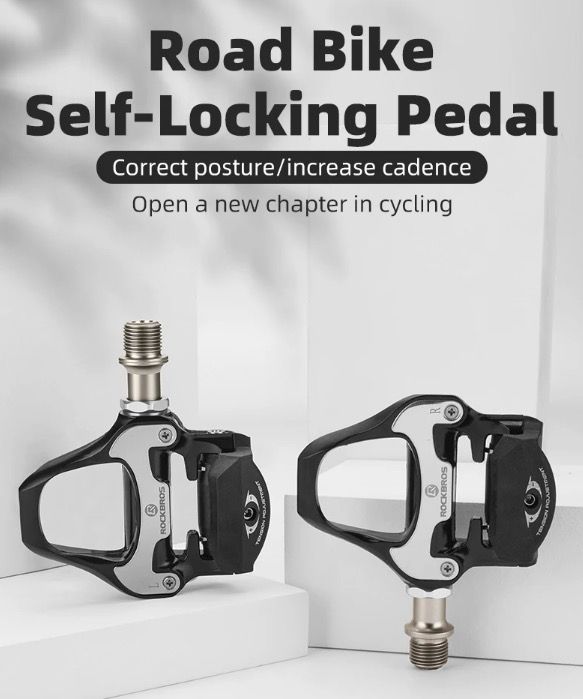 ROCKBROS SPD-SL landsvägscykelpedaler ultralätt aluminium självlåsande cykelpedaler för förbättrad stabilitet