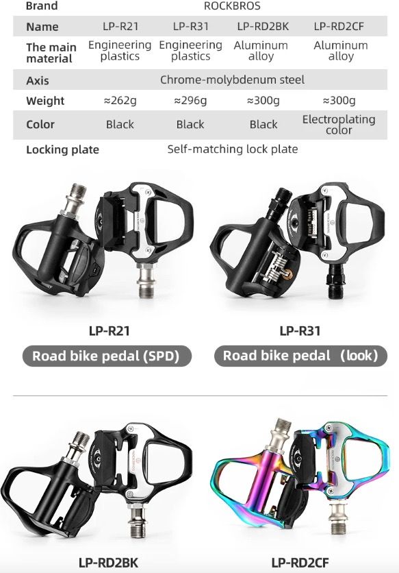 ROCKBROS SPD-SL landsvägscykelpedaler ultralätt aluminium självlåsande cykelpedaler för förbättrad stabilitet