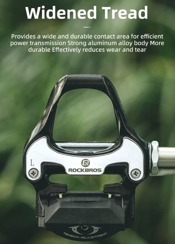 ROCKBROS SPD-SL landsvägscykelpedaler ultralätt aluminium självlåsande cykelpedaler för förbättrad stabilitet